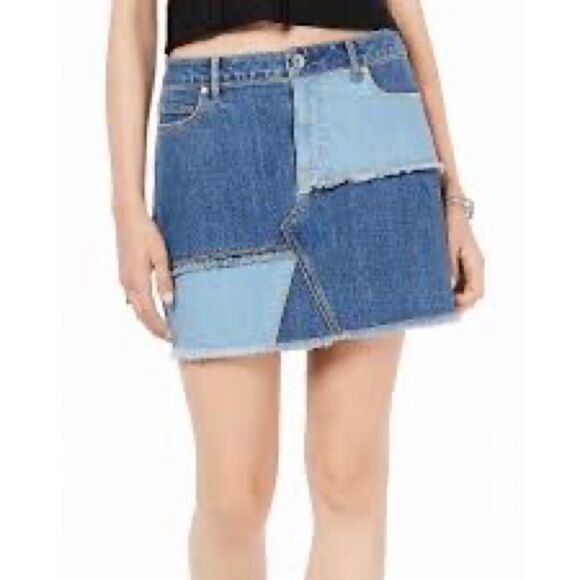 American Rag Juniors Denim Patchwork Mini Jean Skirt Juniors Size 3 NEW - Picture 2 of 7